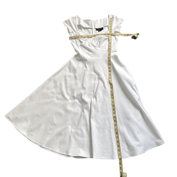 STOP STARING MADSTYLE SWING DRESS IN IVORY PIN-UP 1950's WOMEN SIZE MEDIUM - Picture 10 of 14